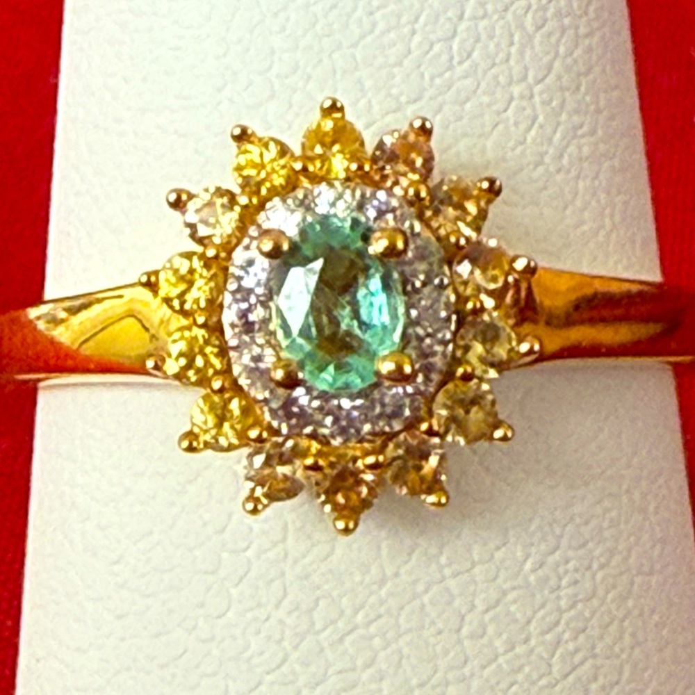 Columbian Emerald With Yellow Sapphires & Zircon